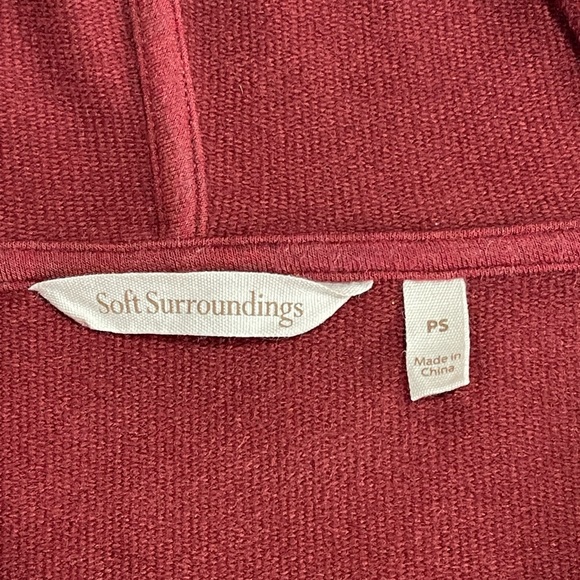 Soft surroundings Extra Soft Pullover Hooded 3/4 SL Sweater With Pockets Size PS - Picture 7 of 10